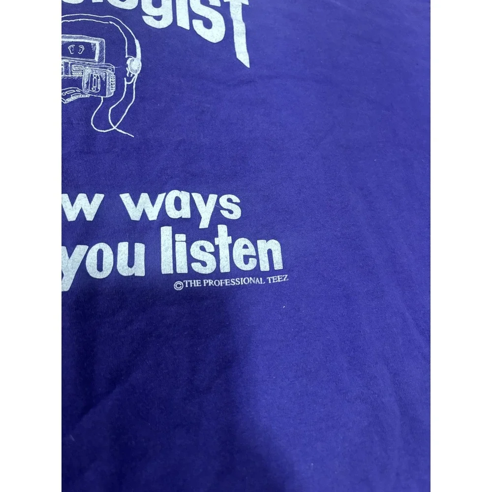 Hanes Audiologist T-Shirt 2XL Purple Graphic Tee 